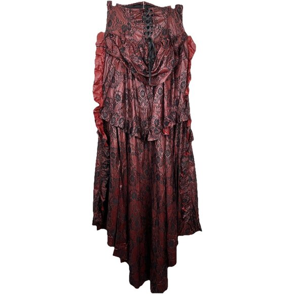 XL Vintage Lip Service Vice Bustle Skirt Snake Print Corset Steampunk Goth - Picture 4 of 6